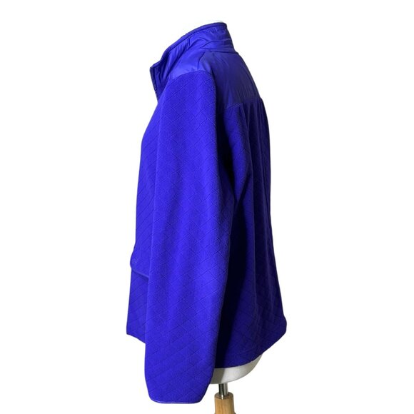 Talbots Quilted Fleece Jacket Size Large Zip Up - Picture 3 of 7
